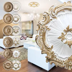 1 Stuckrosette Deckenlampe Zierrosette Innendekor Styropor EPS alle Modelle Gold - Bild 1 von 21
