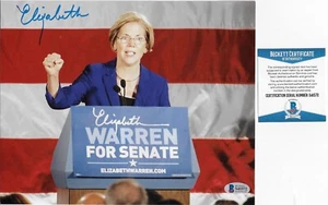 Elizabeth Warren signed 8x10 Foto BAS COA Autogramm Präsidentschaftskandidatin - Bild 1 von 1