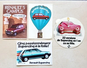 4 autocollants ancien voiture RENAULT 5 R5 SUPER5 old sticker vintage aufkleber - Imagen 1 de 2