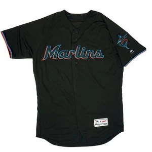 Mens MLB Miami Marlins Authentic On Field Flex Base Jersey - Black Alternate - Picture 1 of 3