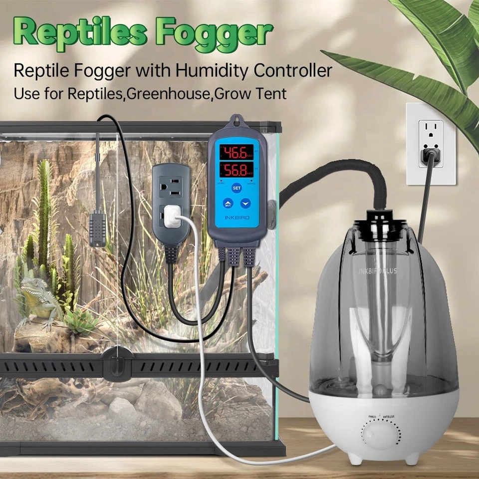INKBIRD Humidity Control IHC-200 Thermostat Humidificaiton+Reptile Humidifiers - Image 1 of 4