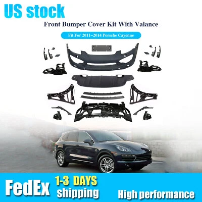 For 2011-2014 Porsche Cayenne Complete Front Bumper Cover Kit w/ Valance Primed - Image 1 of 2