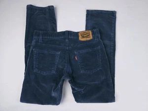 Levis 511 Slim Slate Blue Cotton Corduroy Pants Jeans Girls 14 27x27 - Picture 1 of 15