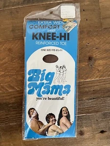 Medias pantimedias vintage Big Mama transparentes con punta reforzada hasta la rodilla publicidad - Imagen 1 de 2