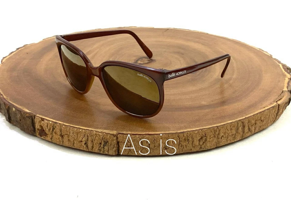 Gafas de sol Bolle acrílicas como están marco marrón borgoña vintage hechas en Francia Foto 1 de 4