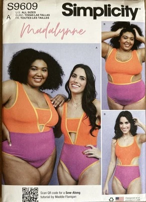 Simplicity 9609 Swimsuits Madalynne Pattern  Misses Plus Size XS-4XL New - Image 1 of 4