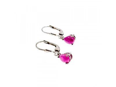 Pendientes de espinela rosa de plata de ley 925 Foto 1 de 4