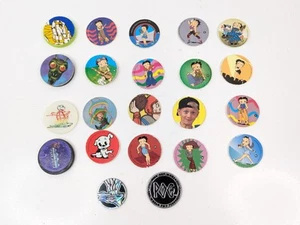 90s Pogs 12 Milk Caps 6 Slammers Betty Boop Lucky Charms Game Collectible - Picture 1 of 24