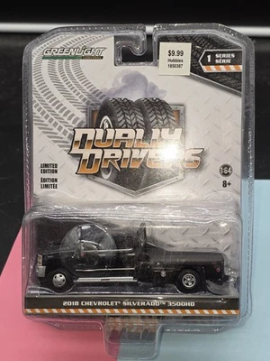 2018 CHEVROLET SILVERADO 3500HD Greenlight черный 1:64 ЭВАКУАТОР - Изображение 1 из 2