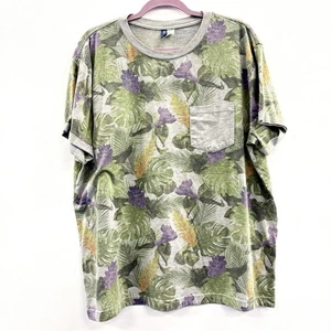 DIVIDED H&M Adult Summer Muted Tropical Pocket Tee Size XL Palms Beach Vacation - Picture 1 of 9