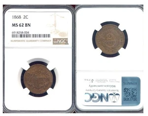1868 TWO CENT NGC MS62BN - Picture 1 of 1