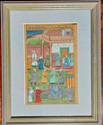 Miniature Perse Kadjar (Qadjar) XIX° Ambassadeur devant le Roi Melchisédech