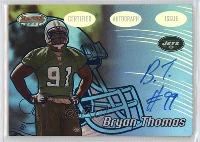 2002 Bowman's Best Blue /399 Bryan Thomas #124 Rookie Auto RC - Image 1 of 2