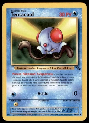1999 Pokemon Fossil Unlimited Tentacool Italian #56 Vintage - Image 1 of 2