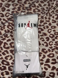 SUPREME JORDAN CREW SOCKS (LARGE/WHITE) (MEN'S SIZE 8-12) FW24 - Picture 1 of 6