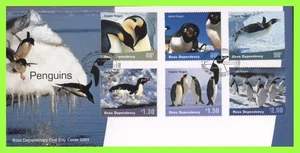 Ross Dependency 2001 Penguins set on First Day Cover - Picture 1 of 1