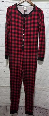 Pijama de una pieza Lucky Brand para mujer talla S Buffalo Check rojo negro a cuadros Foto 1 de 4