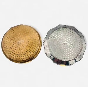 Lote 2 Maquillaje en Polvo Vintage Stratton Compact Silver Stars Gold - Imagen 1 de 6