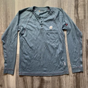 Vanlens Mens Medium Henley Flame Resistant FR CAT2 Workwear Long Sleeve Pocket - Picture 1 of 11
