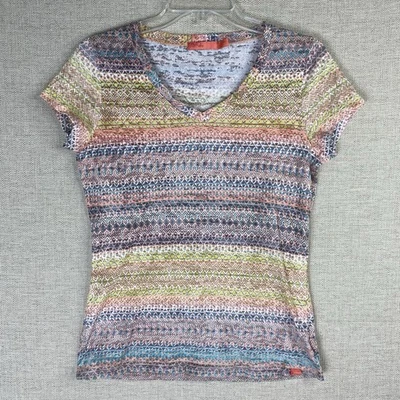 Camiseta PrAna Garland Burnout Rosa Estilo Ombré Camiseta Cuello en V Talla S Camiseta Orgánica Foto 1 de 4