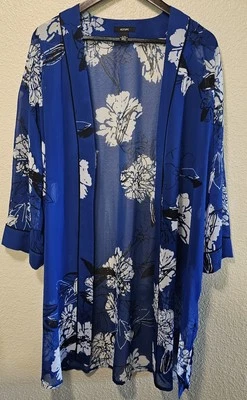 ALFANI Ruana Talla S/M Azul Floral Foto 1 de 3
