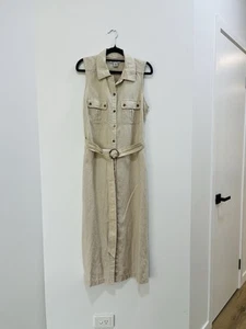 Tommy Bahama - Two Palms Safari Sleeveless Linen Dress - Natural - Size M (new) - Picture 1 of 3