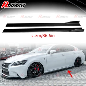 86.6" Side Skirt Lips Panel Splitter Gloss Black For LEXUS GS350 ES350 2013-2020 - Picture 1 of 11