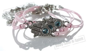 3 bracelet à cordon ROSE contre le HAMSA Kabbale bijoux porte bonheur - Imagen 1 de 2