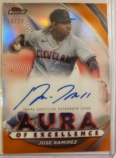 2022 Topps Finest Jose Ramirez Auto Orange Refractor 16/25 AEAJR Aura Excellence