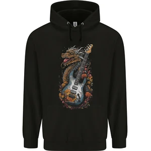 A Dragon and Guitar Rock Music Fantasy Childrens Kids Hoodie - Picture 1 of 3