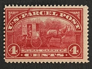 Travelstamps:1912-13 US Stamp Scott # Q4 Rural Carrier Parcel Post 4 cents MOGH - Picture 1 of 5
