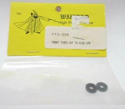 WIZZARD ALTO RENDIMIENTO SLOT CAR ESCALA HO (1 par NEUMÁTICOS DELANTEROS FT2-355 ).355 OD Foto 1 de 3