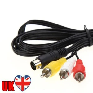 3RCA 1.8 9 pin Audio Video AV Cable for Sega Genesis 2 or 3 - Picture 1 of 5