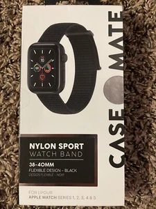 case mate Nylon Sport Uhrenarmband -38-40mm-schwarz - Bild 1 von 3