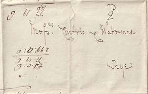 1783 THORNEY TO RYE CARTA CARGADA 2d - ¿TRANSPORTISTA? Y NO GPO SIN MATASELLOS SUSSEX - Imagen 1 de 3