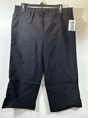 Bobby J Mujer Juniors Plus 15/16 Negro Pull On Chinos Vestido Pantalones Cortos Capri Foto 1 de 4