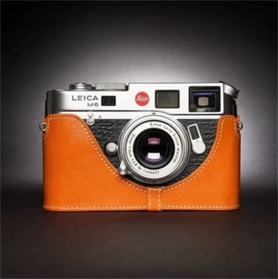 Media funda protectora de cuero genuino para cámara Leica M6 M5 M4 M3 M2 Foto 1 de 4