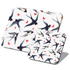 1 Placemat & 1 Coaster Set Swallow Bird Love Heart Pattern #53463