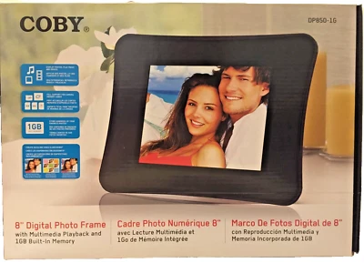 Coby 8" Digital Photo Frame w/ Multimedia Playback & Manual 1GB DP850-1G - Image 1 of 4