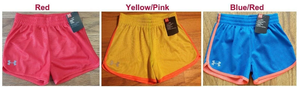 NEW UNDER ARMOUR HEATGEAR GIRLS SHORTS SIZES 4, 5, 6, 6X. - Image 1 of 1