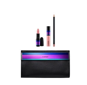 MAC Enchanted Evening Lip Bag Nude 4 Pc Set Lipstick, Lipglass, Lip Liner & Bag - Picture 1 of 1