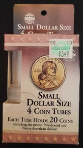 Whitman Small Dollar Size Coin Tubes (Pack of 4 Tubes - Holds 20 coins each) - Picture 1 of 2