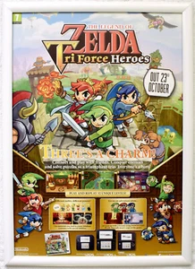 The Legend of Zelda: Tri Force Heroes RARE 3DS 42cm x 59cm Promotional Poster - Picture 1 of 1