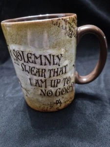 Harry Potter: The Marauders Map Large Relief Brown Mug Warner Bros Studio Tour - Picture 1 of 4
