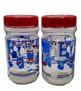 Juego de tarros de café Anchor Hocking vintage Maxwell House - despensa de cocina roja - Imagen 1 de 14