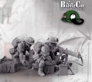🌳28mm Australian Medium Machine Gun Team Tinas Tiny Troops WWII Bolt Action - Picture 1 of 3