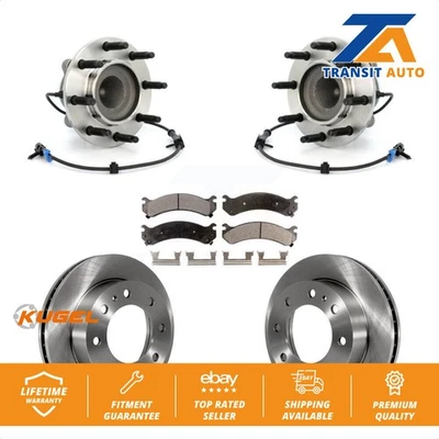 Front Hub Bearing Brake Rotor Pad Kit For Chevrolet GMC Express 2500 Savana 3500 - Image 1 of 4