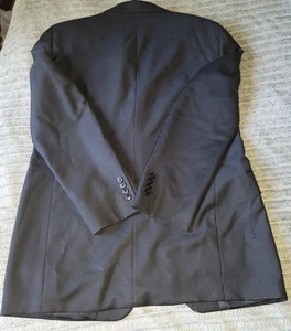 Vintage Bruje Men's 42 L -T Wool Blazer Sport Coat Jacket Black Made Canada - Picture 1 of 9