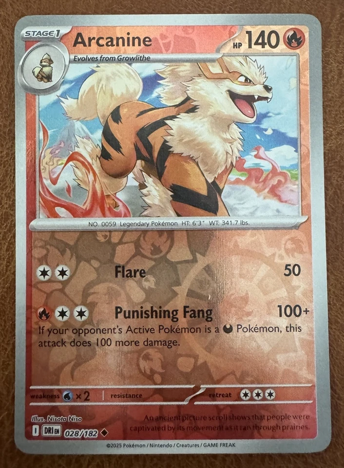 Arcanine 028/182 (Reverse Holo) Pokemon TCG SV10: Destined Rivals - Image 1 of 1