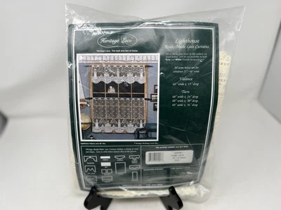 Vintage Heritage Lace Window Valance Lighthouse 60" wide x 15" drop Ecru New - Image 1 of 4